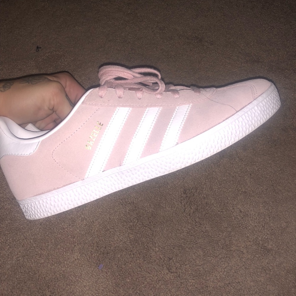 Light pink adidas gazelles